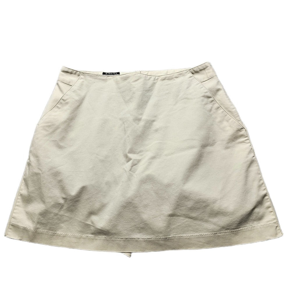 Adidas Skort Womens Size 6 Beige Stretch Golf Athletic Side Slit Back Zipper